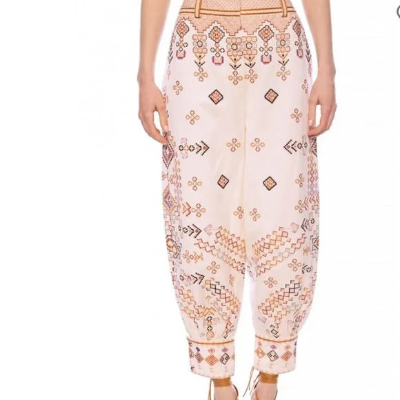 Ulla Johnson Safa Trousers Embroidered Pants Harem Style - Picture 2 of 10